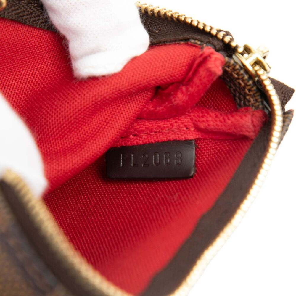 LOUIS VUITTON Brown Damier Leather Pochette Mini Bag - Picture 6 of 6
